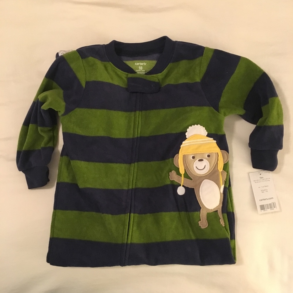 NWT Carter’s 18M boys’ fleece sleeper w/ monkey